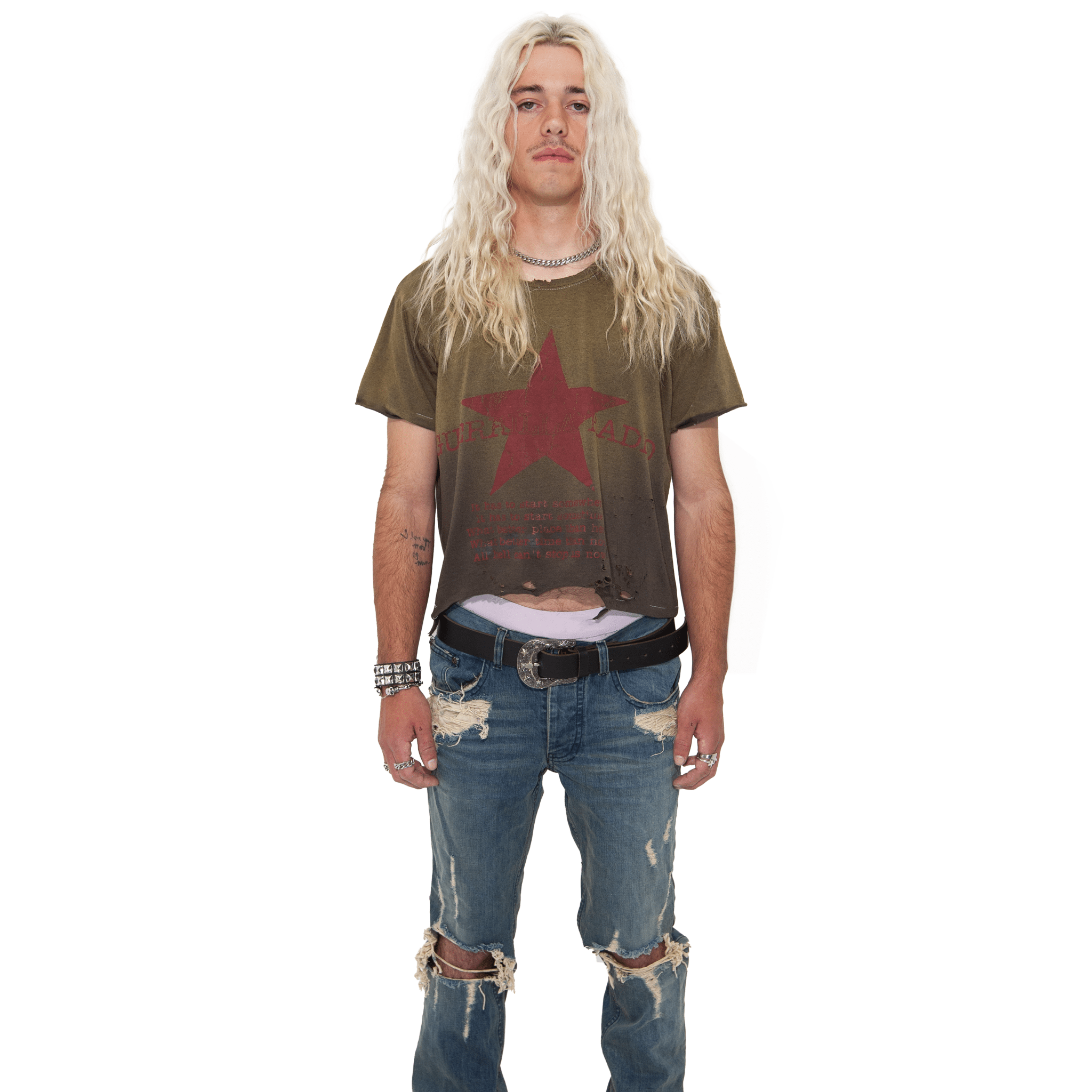 RADIO - AGED BROWN TEE - Handmade Rust