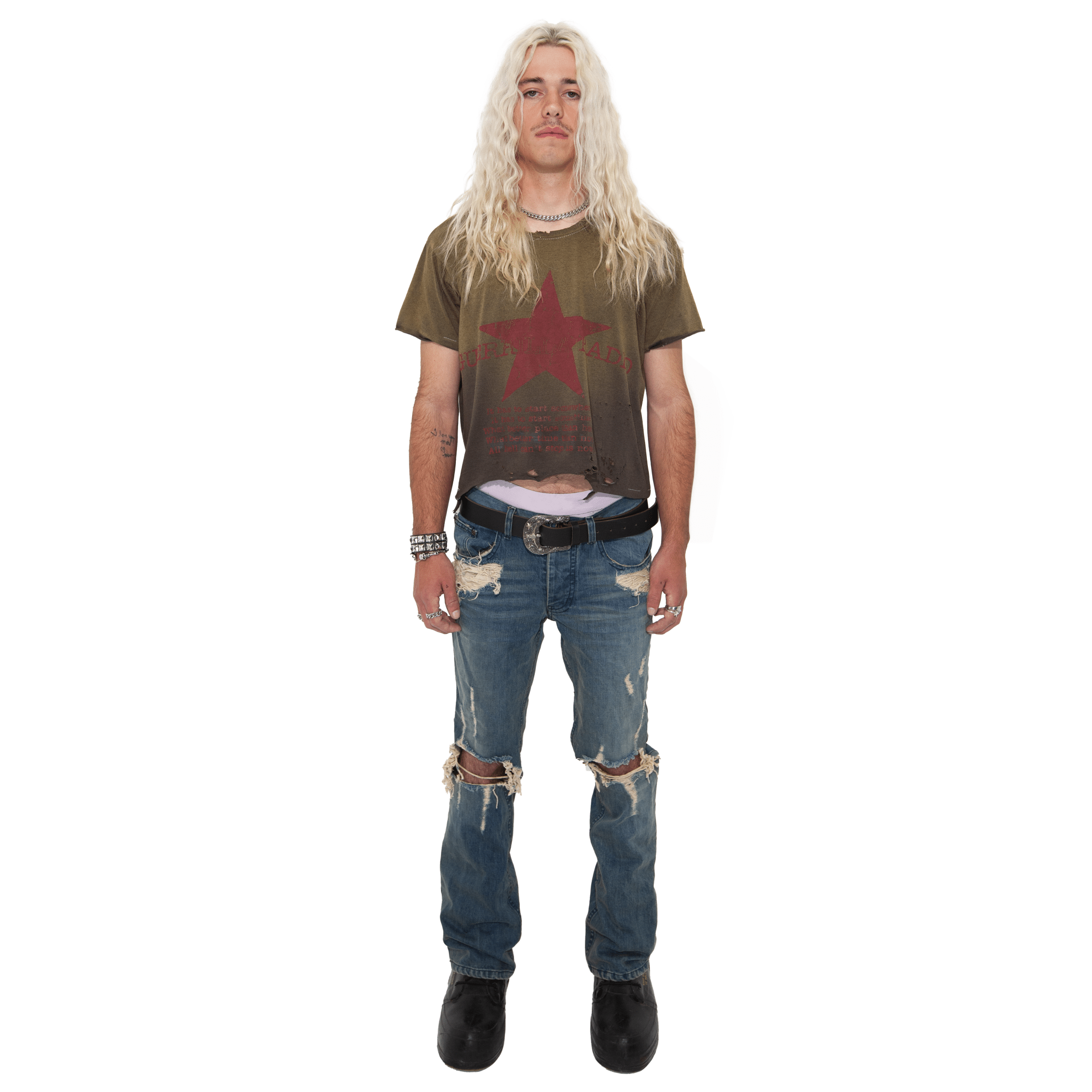 RADIO - AGED BROWN TEE - Handmade Rust