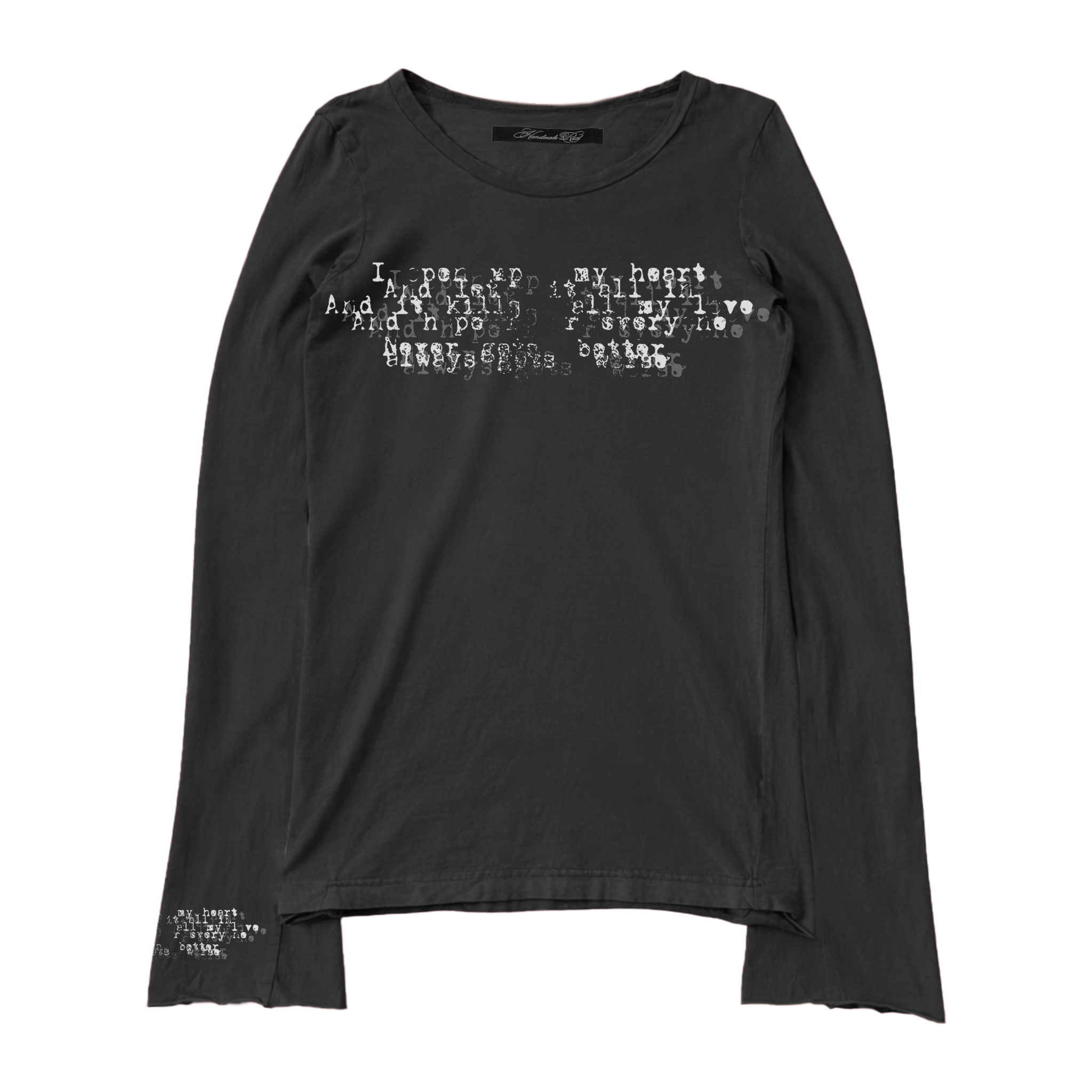 SCRIPT LONG SLEEVE - Handmade Rust