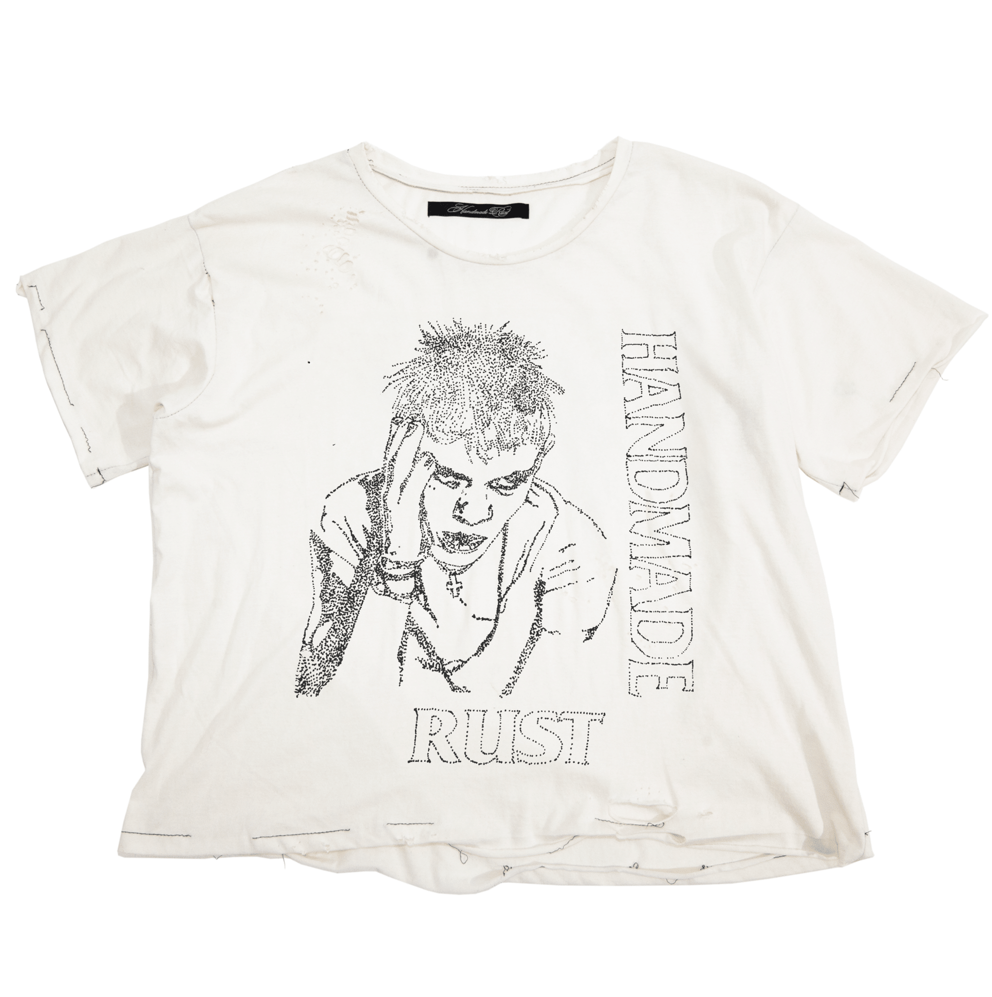 STEEL - VNTG WHITE TEE - Handmade Rust